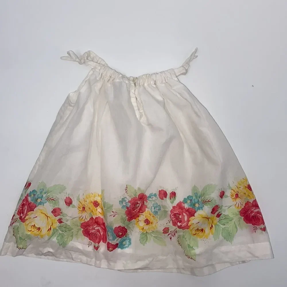 Ralph Lauren White Floral Tie Strap Dress 9 Months